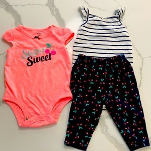 Carter’s 3 piece set 🍒